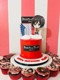 Attack on Titan Cake Ideas: 12 Epic Designs for Anime Birthdays 31 Mikasa Red Scarf Highlight Cake
