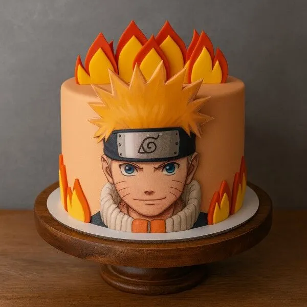 Cake Design for Boys Birthday Cake Ideas Parents Love 25 Naruto chakra flame anime cakes for boys with orange red ombré and Rasengan topper