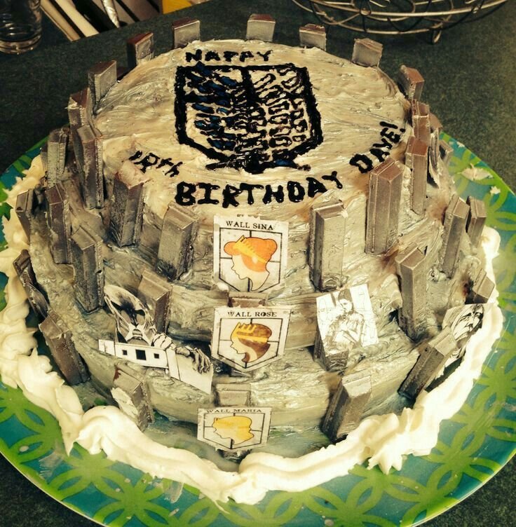Attack on Titan Cake Ideas: 12 Epic Designs for Anime Birthdays 6 “The Walls” Layer Cake (Wall Maria/Rose/Sina Theme)