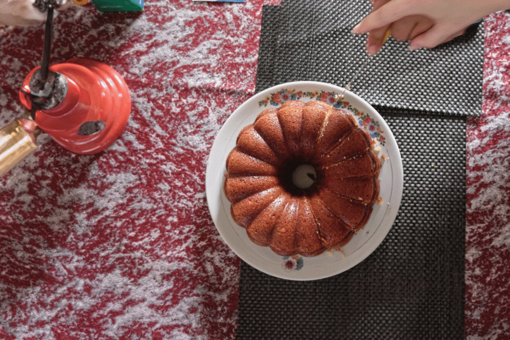 Homemade style Best Plum Cake in Bangalore served with vanilla ice cream