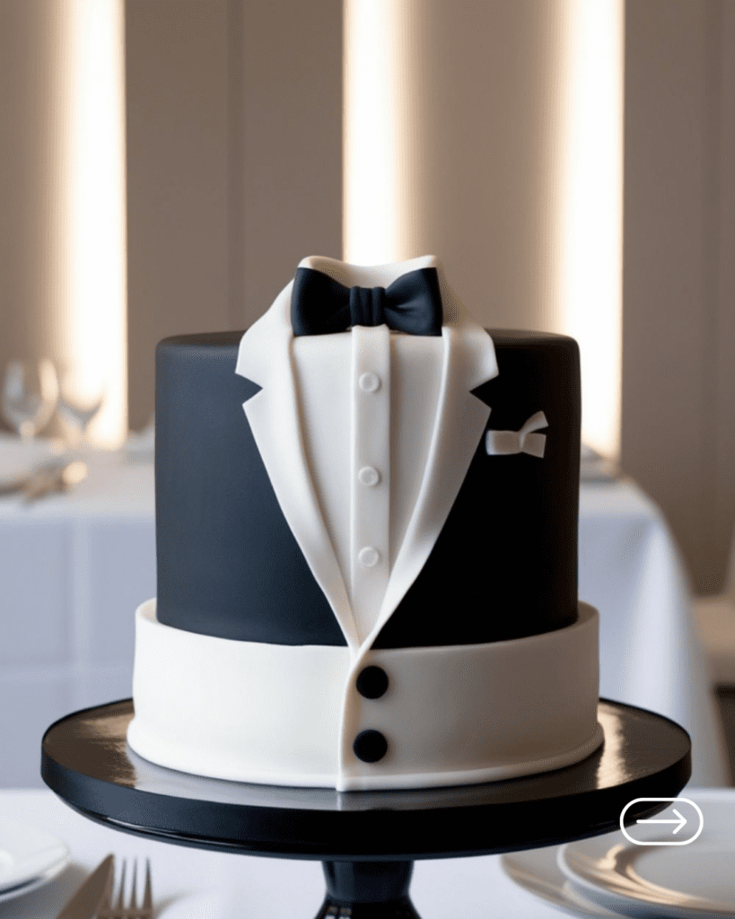 Premium black and white tuxedo cake with chocolate and vanilla layers