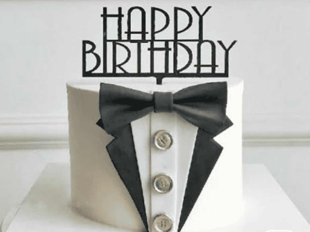 Black and White Tuxedo Cake Design