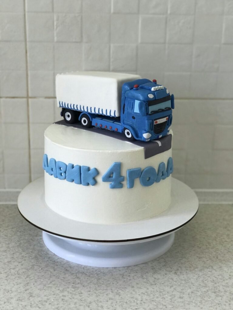 Blue “Sky Rider” Truck Cake