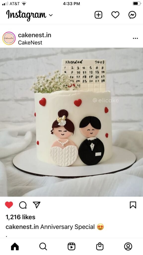 Classic Calendar-Style Anniversary Date Cake