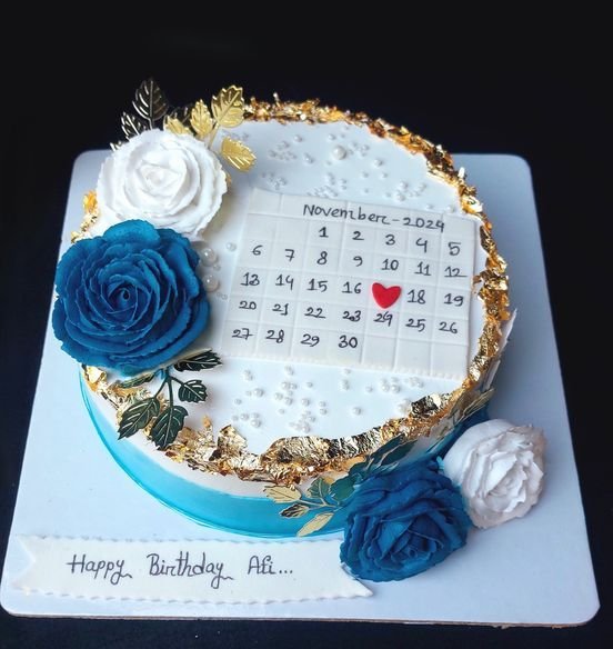 Floral Anniversary Date Cake