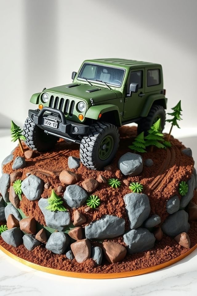 Green Jungle Mud-Run Cake