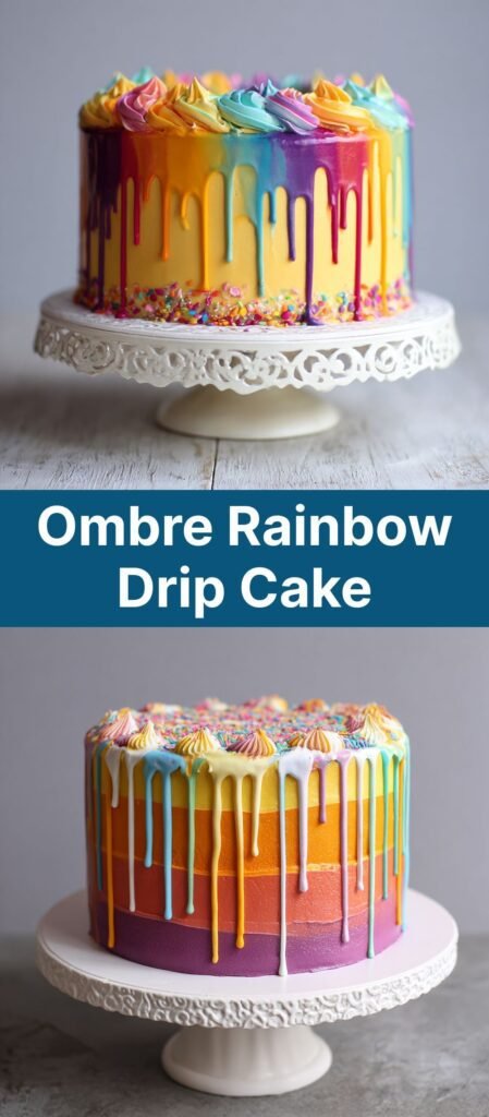 ombre rainbow Cake Design