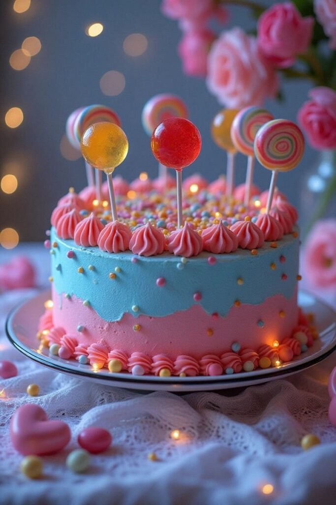 Pink Lollipop Cake