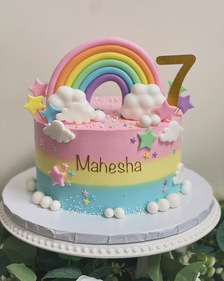 Rainbow Cake Design for Girl