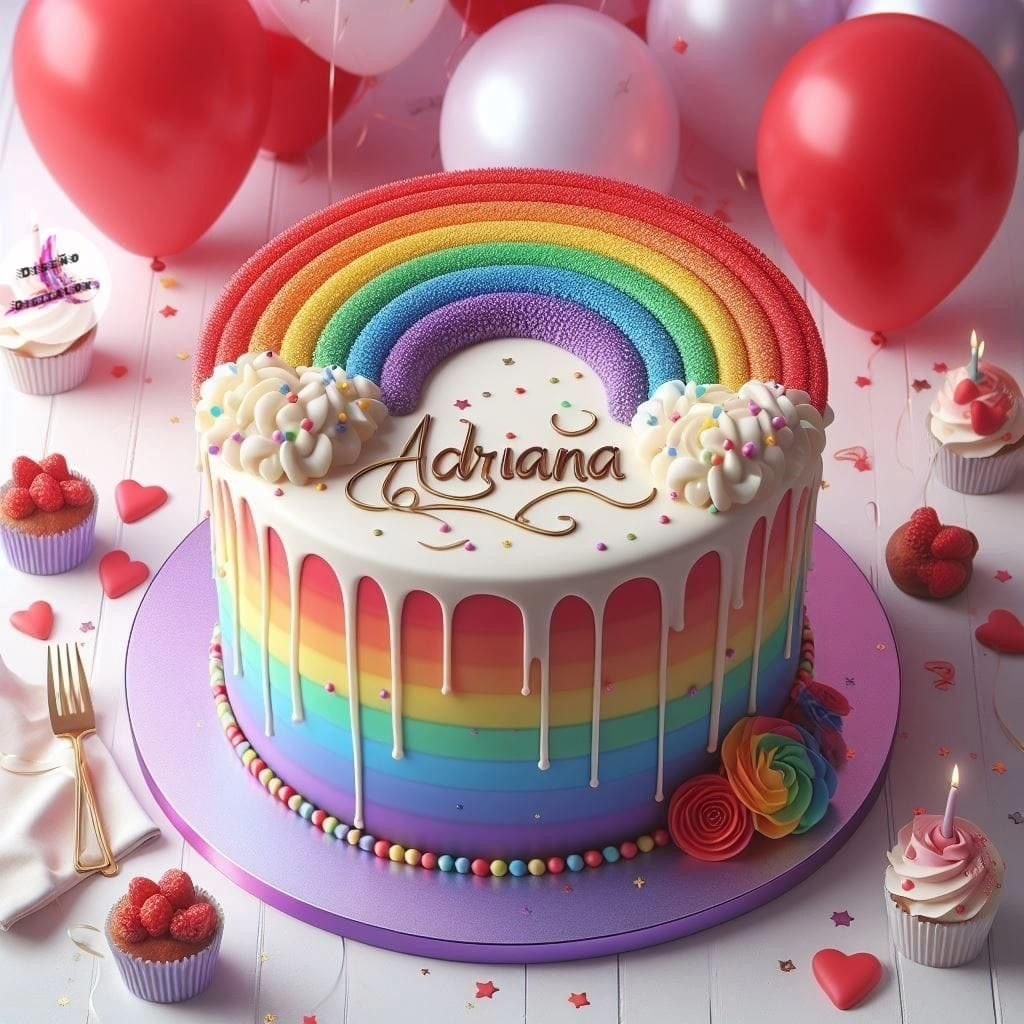 ombre rainbow Cake Design