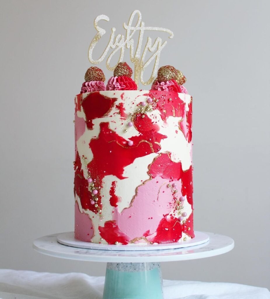 Red & Pink Anniversary Cake