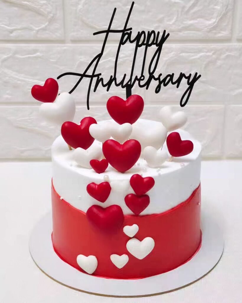 Red & Pink Anniversary Cake