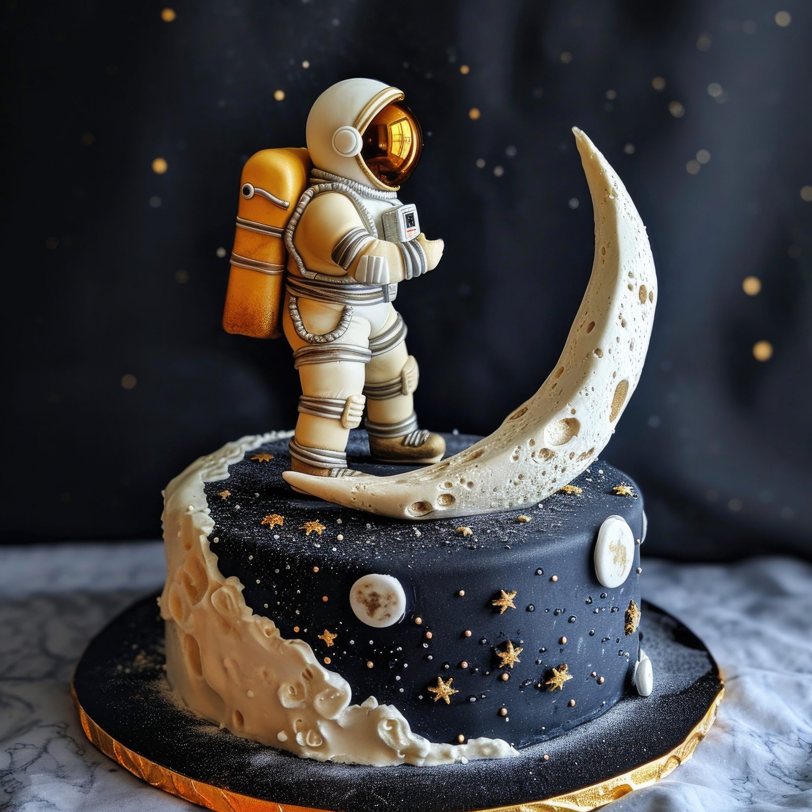 space themed astronaut cake design