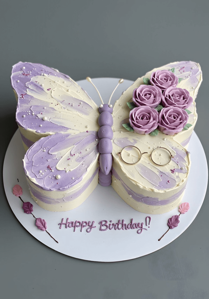 Birthday Cake with Butterfly Design | Elegant Cake Ideas & Themes Birthday Cake with Butterfly Design