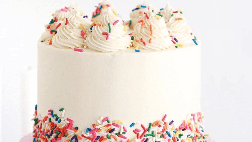 Best vegan cakes in Bangalore: Elegant vanilla vegan cake with light texture