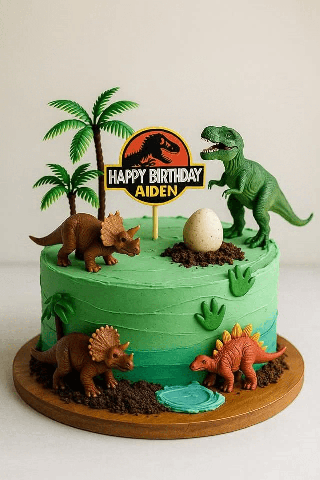 dinosaur theme cake design ideas for boys birthday