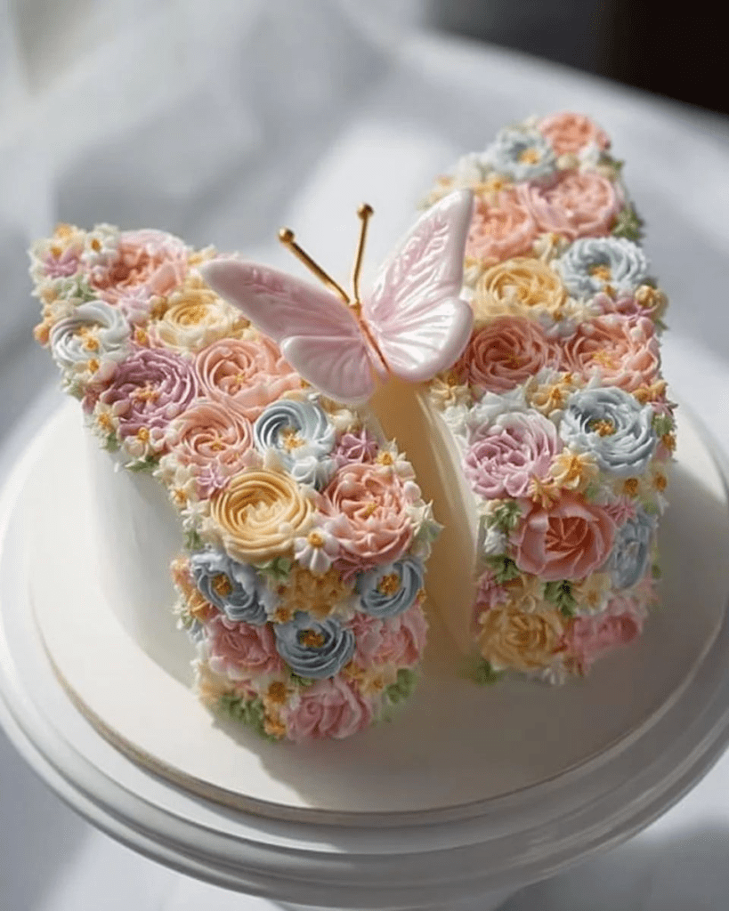 Birthday Cake with Butterfly Design | Elegant Cake Ideas & Themes Birthday Cake with Butterfly Design