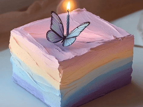 birthday cake with butterfly design for kids celebration