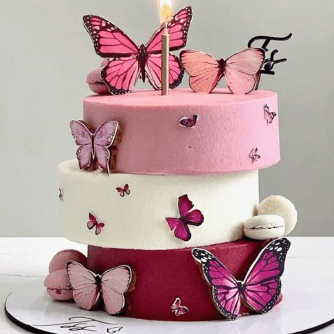 elegant birthday cake with butterfly design